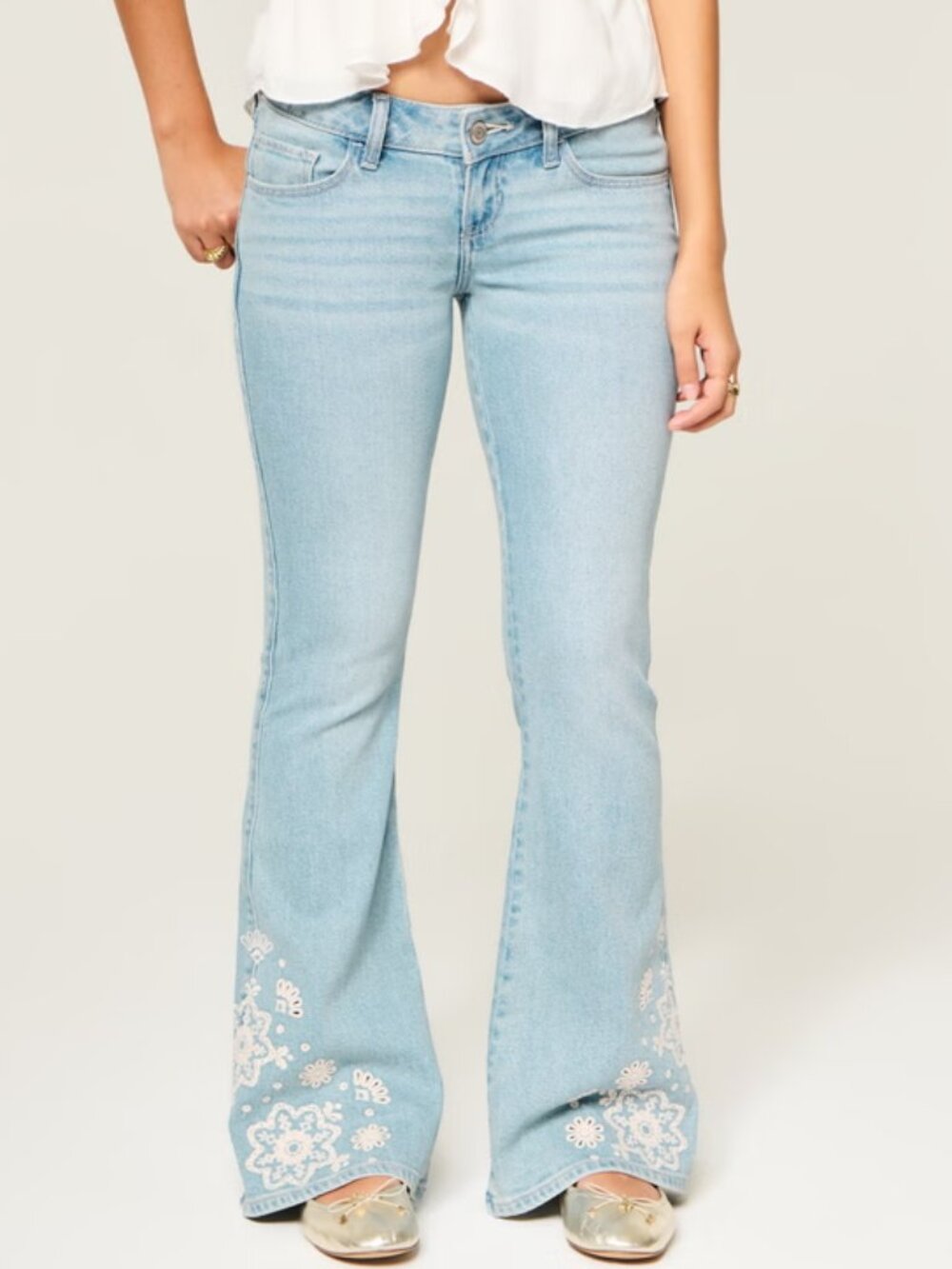 Ultra Low-Rise Medium Wash Flare Jeans - 6R - Picture 6 of 6
